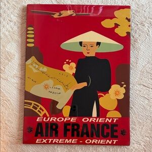 Air France Vintage Travel Poster - Red & Yellow